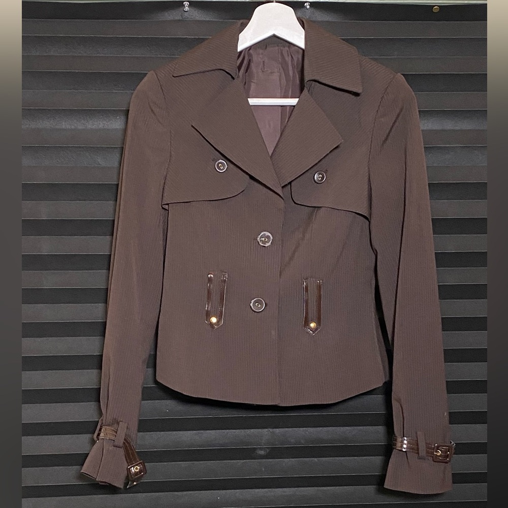 Women's Brown Pinstripe Blazer